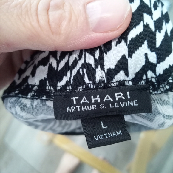 Tahari Black and White Wide Leg Pants - Picture 2 of 3